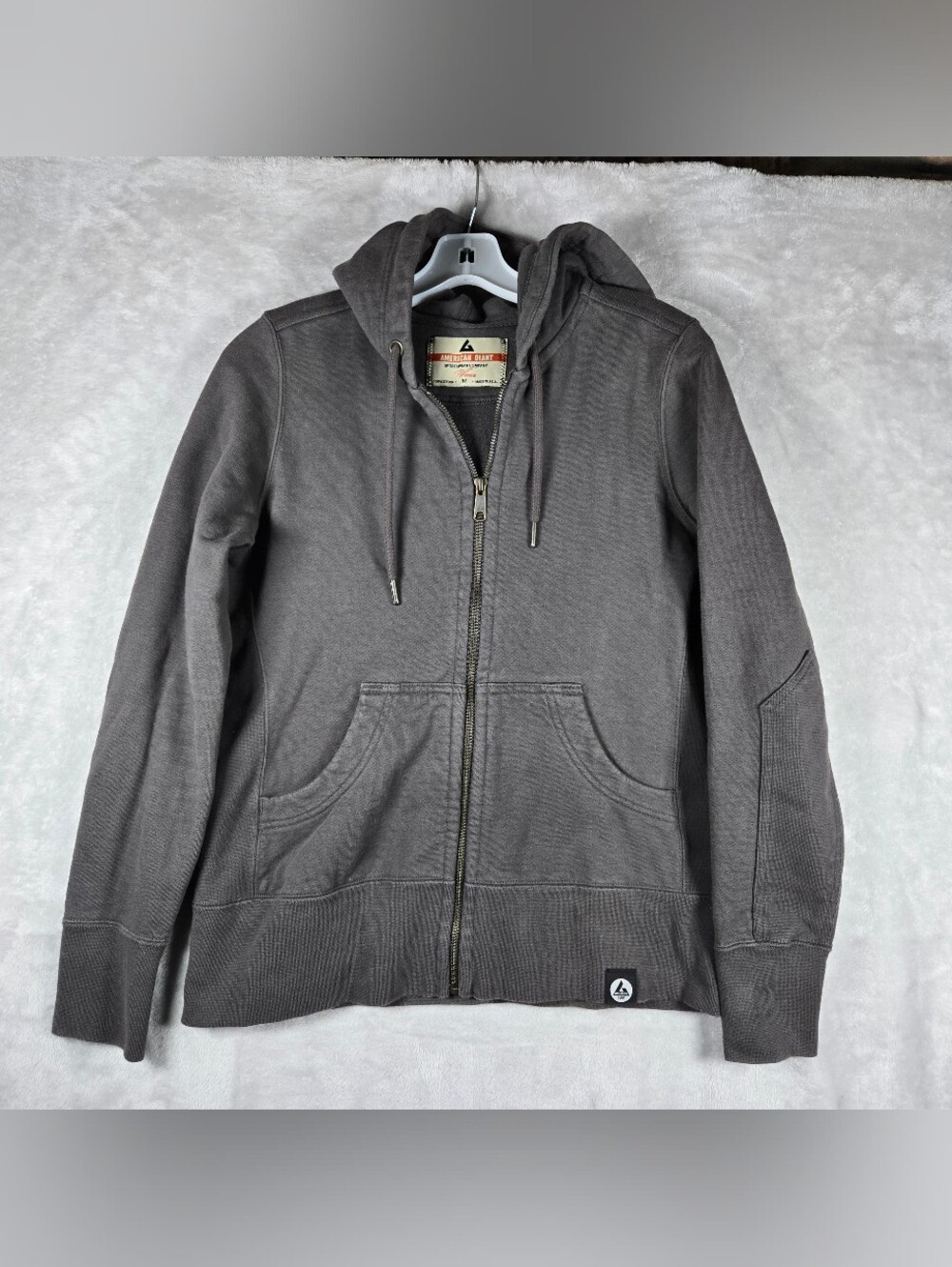 American Giant Relaxed Classic Full Zip Hoodie Womens Sz Medium Heavyweight Gray